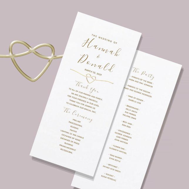 Minimalist Simple Modern Wedding Ceremony Program (Creator Uploaded)