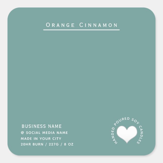 Minimalist Simple modern white heart  Square Stick Square Sticker (Front)