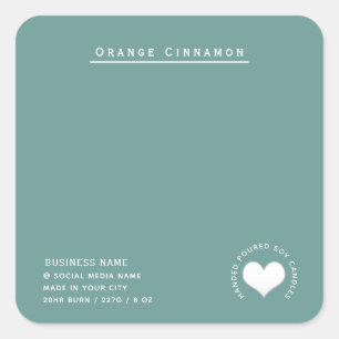 Minimalist Simple modern white heart  Square Stick Sticker