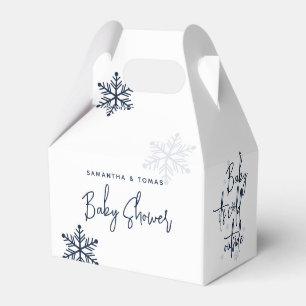 Minimalist simple modern winter Baby Boy Shower  Favor Box