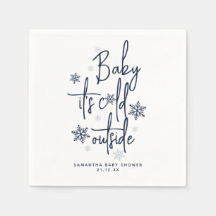 Minimalist simple modern winter Baby Boy Shower  Napkin
