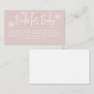 Minimalist simple modern winter Baby Girl Shower  Enclosure Card