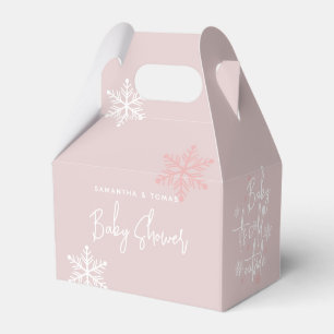 Minimalist simple modern winter Baby girl Shower  Favor Box
