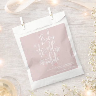 Minimalist simple modern winter Baby girl Shower  Favour Bag