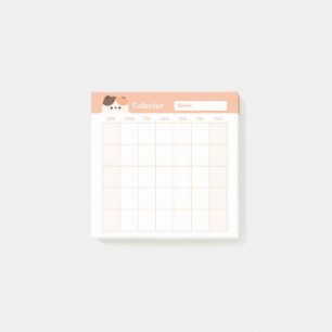 Minimalist Simple Monthly Planner Calendar Post-it Notes
