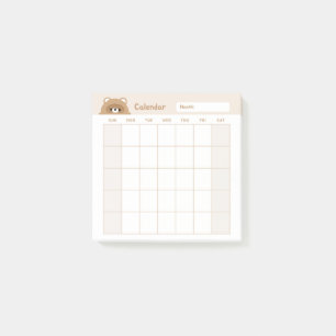 Minimalist Simple Monthly Planner Calendar Post-it Notes