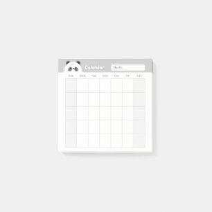 Minimalist Simple Monthly Planner Calendar Post-it Notes