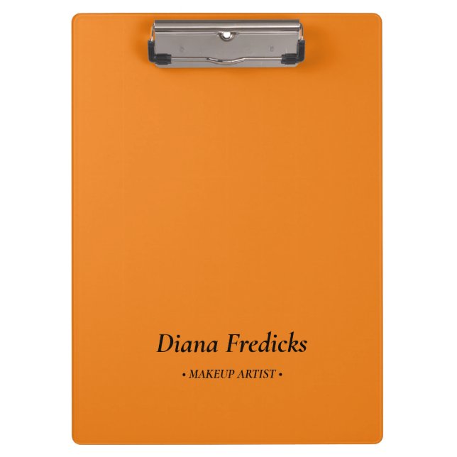 Minimalist simple orange business clipboard (Front)