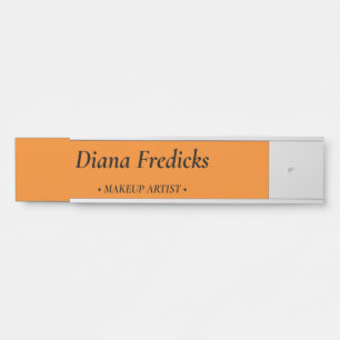 Minimalist simple orange business door sign