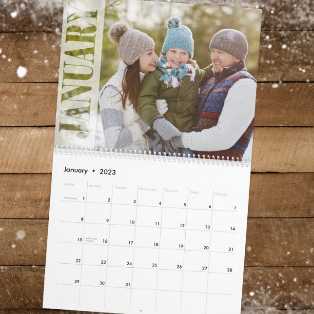 Minimalist Simple Photo Months Cool Typography  Calendar (Creator Uploaded)