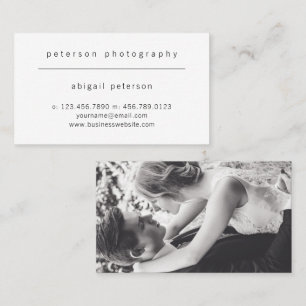 Minimalist Simple Photo Photography Photographer Business Card