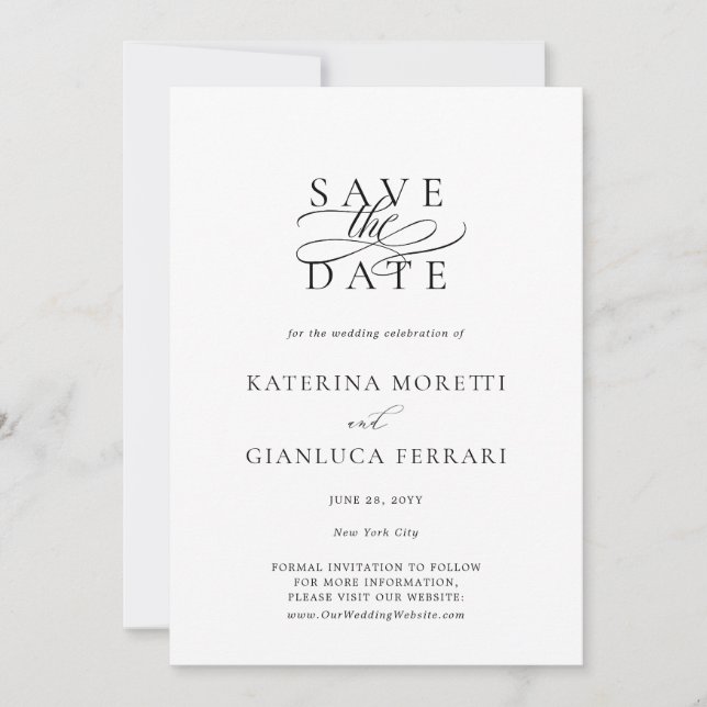 Minimalist Simple Photo Save the Date Invitation (Front)