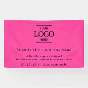 Minimalist Simple Pink Business Logo Professional Banner