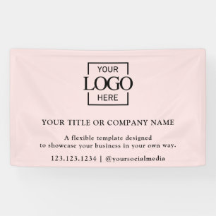 Minimalist Simple Pink Business Logo Professional Banner
