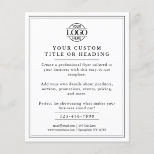 Minimalist Simple Pink Business Logo Promotional Flyer