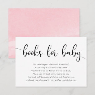 Minimalist simple pink white black books for baby enclosure card