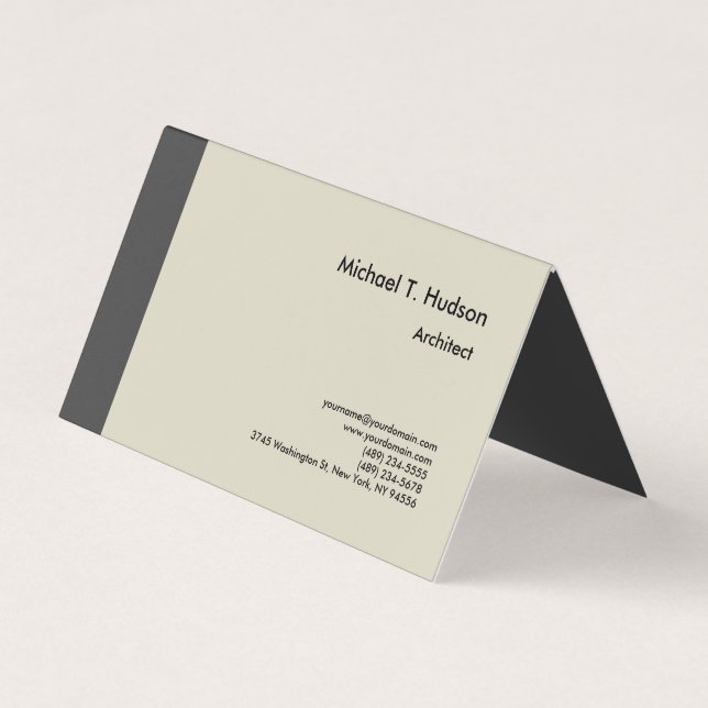 Minimalist Simple Plain Architect Modern Business Card (Front)