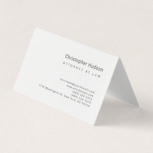 Minimalist Simple Plain Attorney at Law Business Card