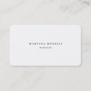 Minimalist Simple Plain Black & White Professional Business Card