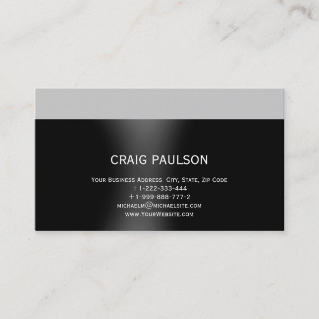 Minimalist Simple Plain Consultant Business Card (Front)