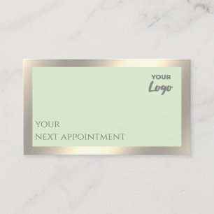 Minimalist simple plain custom logo gold foil  app appointment card