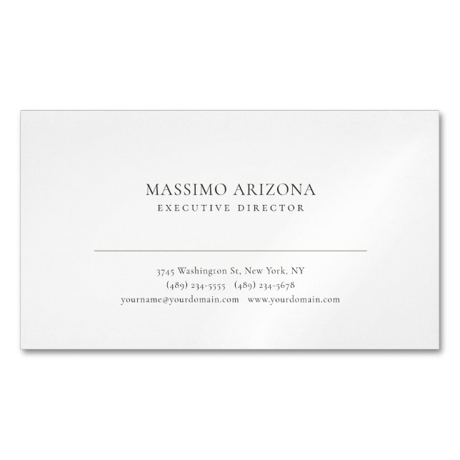 Minimalist Simple Plain Magnetic Business Card (Front)