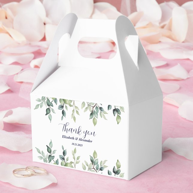 Minimalist Simple Pretty leaves branches wedding Favor Box (Wedding)