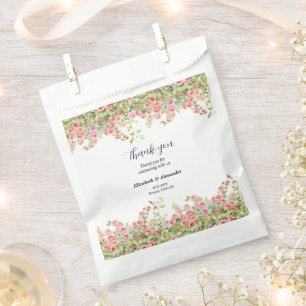 Minimalist Simple Pretty rose vine floral wedding Favour Bag