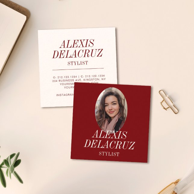 Minimalist Simple Professional Photo Modern Square Business Card (Creator Uploaded)