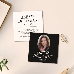 Minimalist Simple Professional Photo Modern Square Business Card