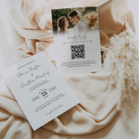Minimalist Simple QR Code RSVP Wedding Photo