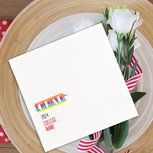 Minimalist simple rainbow graduate  napkin