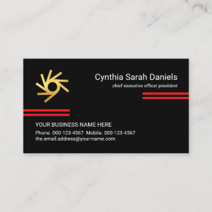 Minimalist Simple Red Lines CEO Founder Business Card
