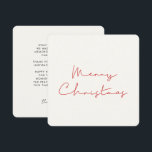Minimalist Simple red text Merry Christmas Holiday Card<br><div class="desc">A modern typography and a very minimalist design for this Christmas holiday card. You can easily change the colour of the font or the background as you like.</div>