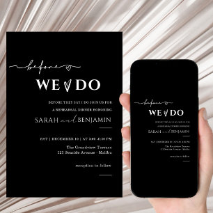 Minimalist Simple Rehearsal Dinner Invitation