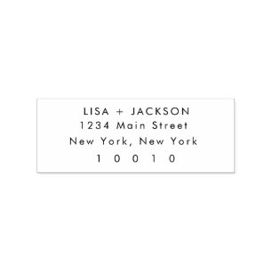 Minimalist Simple Return Address Rubber Stamp 