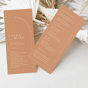 Minimalist Simple Rust Minimalist Wedding Programs