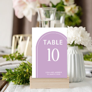 Minimalist simple script Lavender wedding Welcome Table Number