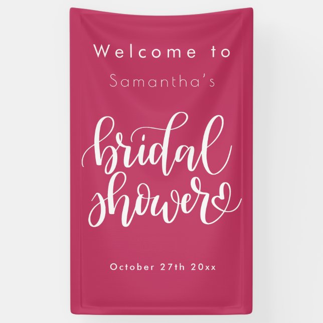 Minimalist Simple Script | Modern Bridal Shower Banner (Vertical)