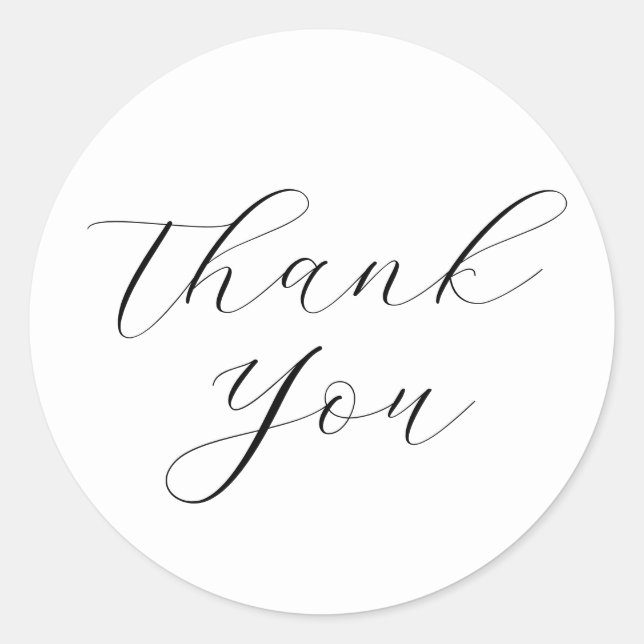 Minimalist Simple Script Thank You Business Classic Round Sticker (Front)