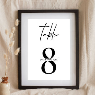 Minimalist Simple Seating Chart Table Number