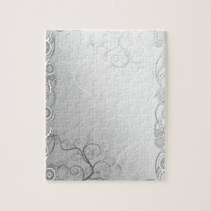 Minimalist simple silver grey template - customize jigsaw puzzle