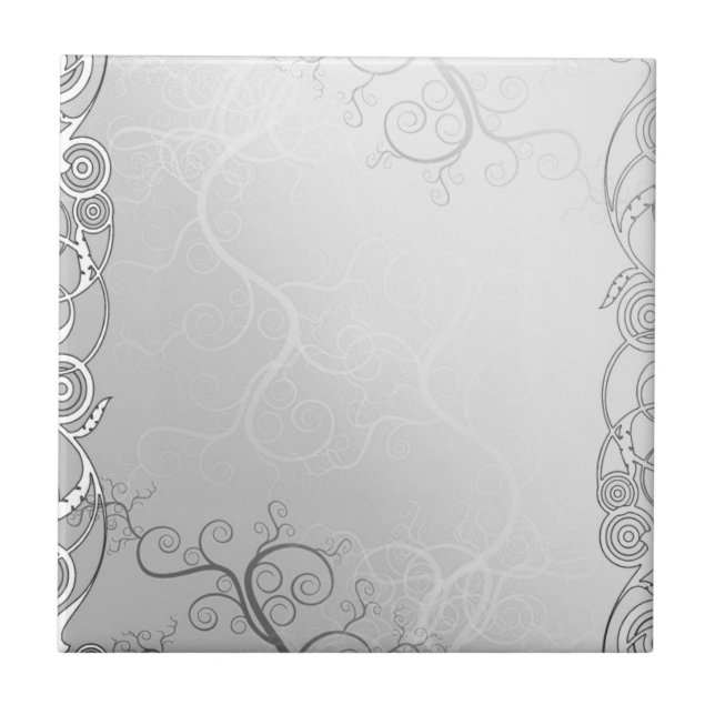 Minimalist simple silver grey template - customize tile (Front)