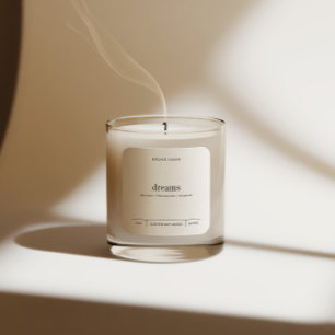 Minimalist Simple Soy Candle Black White Label