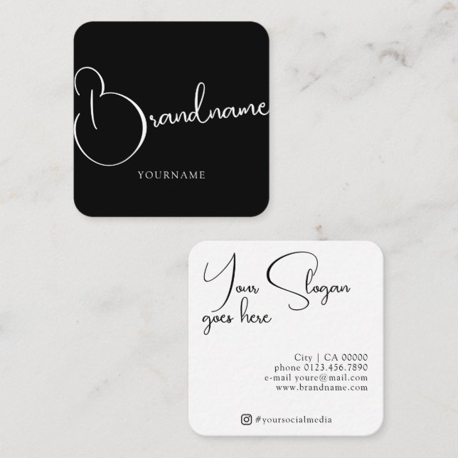 Minimalist Simple Style 2 Coloured Simply Plain  Square Business Card (Front/Back)