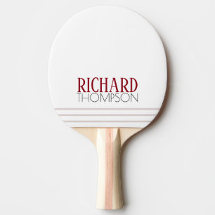 minimalist simple & stylish name on white ping pong paddle