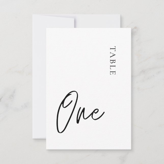 Minimalist Simple Table One Table Number (Front)