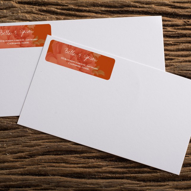 Minimalist Simple Terracotta Rust Floral Wedding L (Minimalist Simple Terracotta Rust Floral Wedding Label)