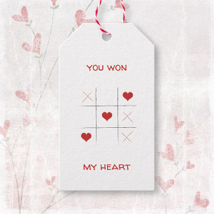 Minimalist Simple tic-tac-toe Valentine's Day Gift Tags