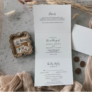 Minimalist Simple Trifold Letter Fold Invitation